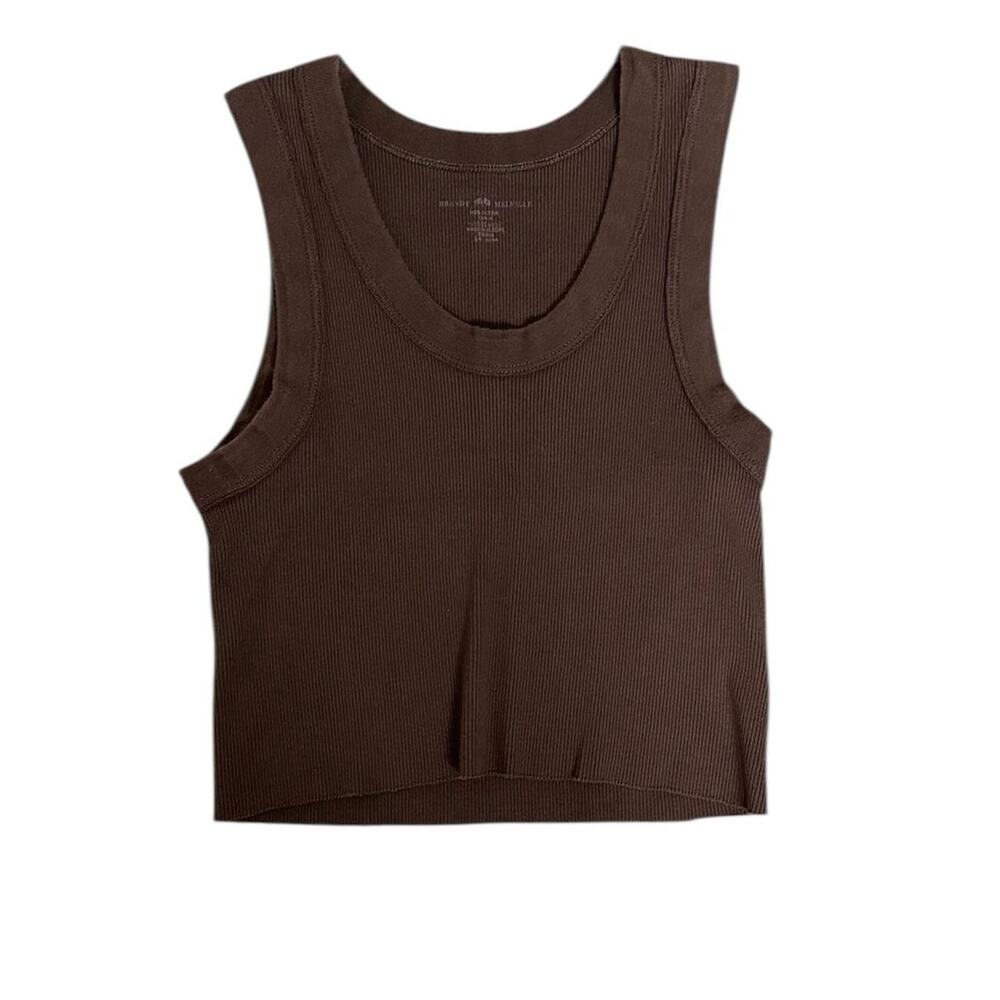 brandy melville brown cropped tank top